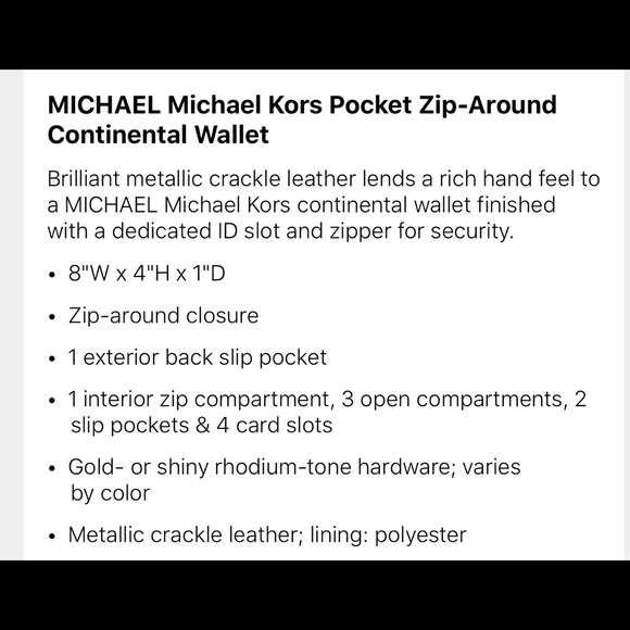 🌹SALE🌹MICHAEL KORS Zip-Around Continental Wallet - Picture 4 of 5